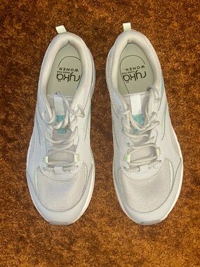 Ryka Women's White Sneakers with Mint Trim